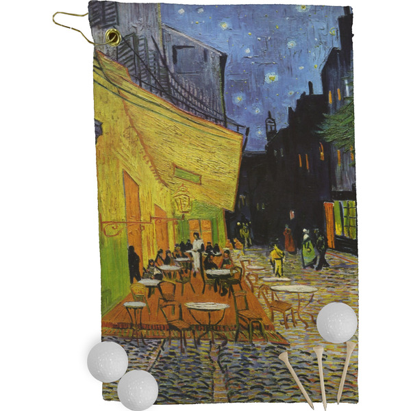 Cafe Terrace at Night (Van Gogh 1888) Golf Towel (Personalized) - FRONT (Small Full Print)