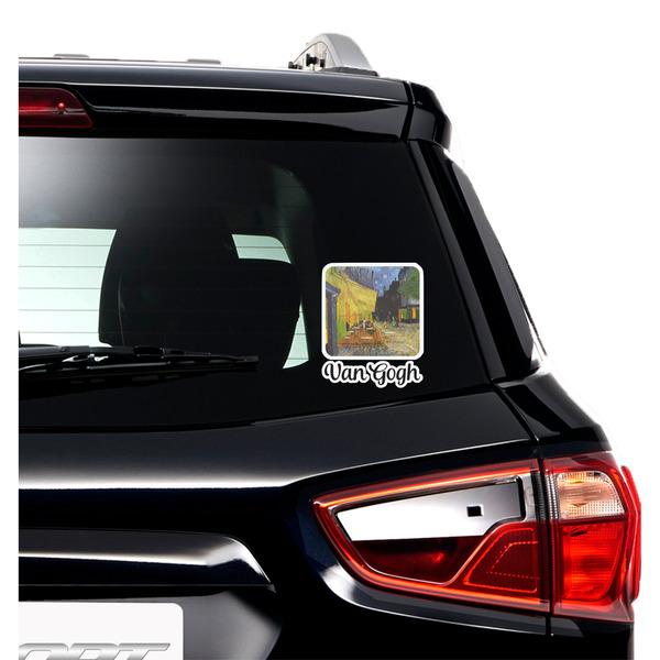 Cafe Terrace at Night (Van Gogh 1888) Graphic Car Decal (On Car Window)