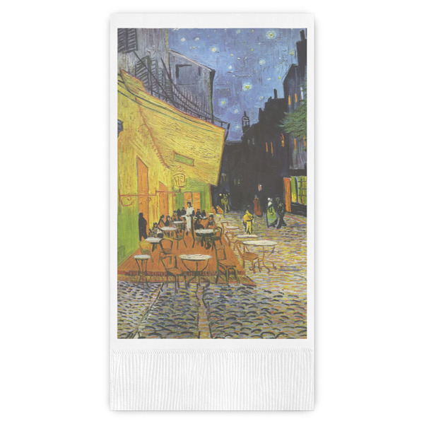 Custom Cafe Terrace at Night (Van Gogh 1888) Guest Napkins - Full Color - Embossed Edge