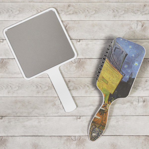 Cafe Terrace at Night (Van Gogh 1888) Hair Brush - In Context