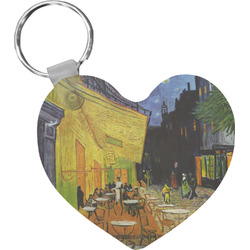 Cafe Terrace at Night (Van Gogh 1888) Heart Plastic Keychain