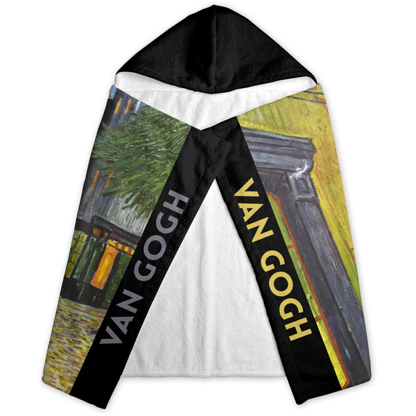 Cafe Terrace at Night (Van Gogh 1888) Hooded Towel - Folded