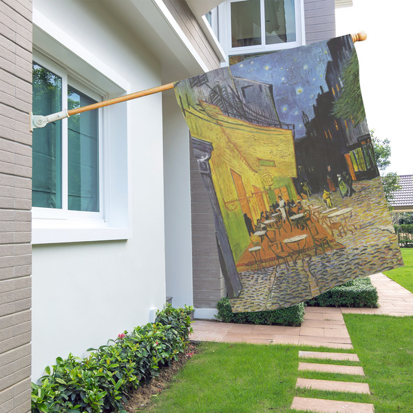 Cafe Terrace at Night (Van Gogh 1888) House Flags - Double Sided - LIFESTYLE