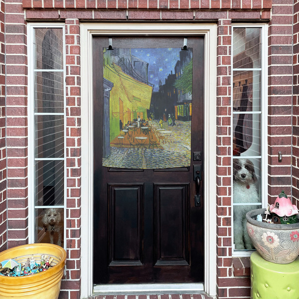 Cafe Terrace at Night (Van Gogh 1888) House Flags - Double Sided - (Over the door) LIFESTYLE