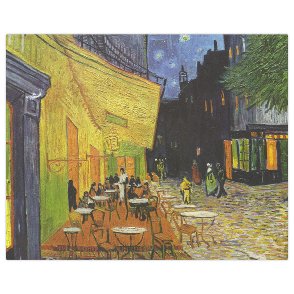 Cafe Terrace at Night (Van Gogh 1888) Indoor / Outdoor Rug - 8'x10' - Front Flat