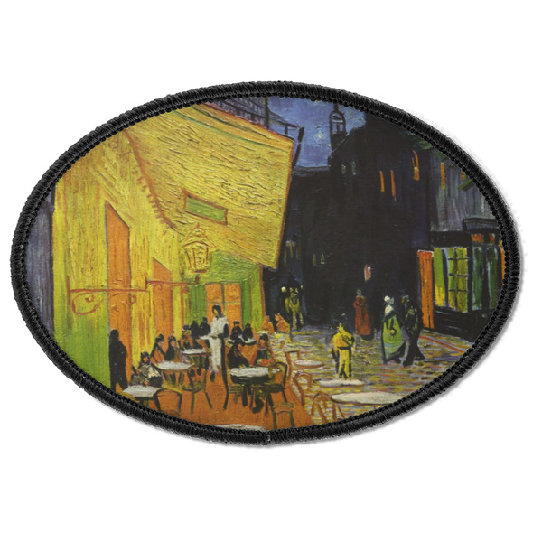 Custom Cafe Terrace at Night (Van Gogh 1888) Iron On Oval Patch