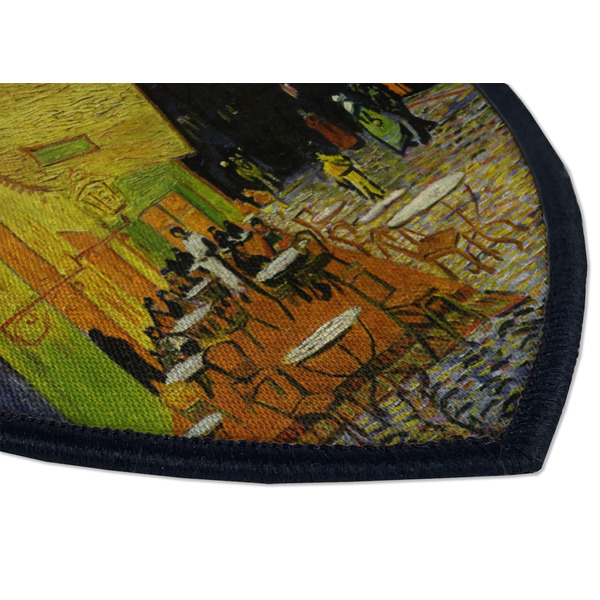 Cafe Terrace at Night (Van Gogh 1888) Iron On Patch - Shield - Style B - Closeup