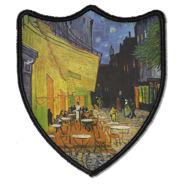 Custom Cafe Terrace at Night (Van Gogh 1888) Iron on Shield Patch B