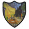 Cafe Terrace at Night (Van Gogh 1888) Iron On Patch - Shield - Style B - Front