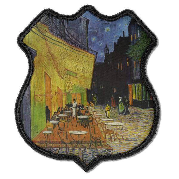Custom Cafe Terrace at Night (Van Gogh 1888) Iron On Shield Patch C