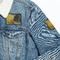 Cafe Terrace at Night (Van Gogh 1888) Iron On Patches - On Jacket Closeup