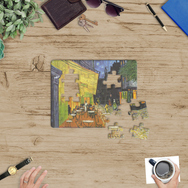 Cafe Terrace at Night (Van Gogh 1888) Jigsaw Puzzle 30 Piece - In Context