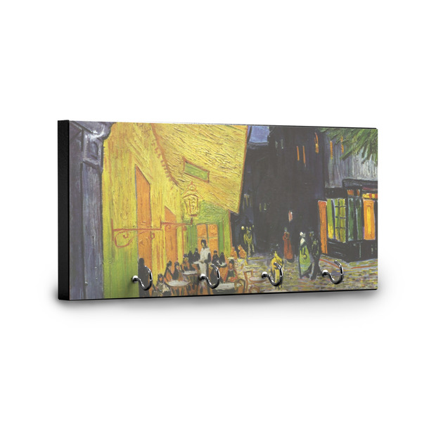 Cafe Terrace at Night (Van Gogh 1888) Key Hanger - Front View with Hooks