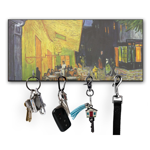 Custom Cafe Terrace at Night (Van Gogh 1888) Key Hanger w/ 4 Hooks