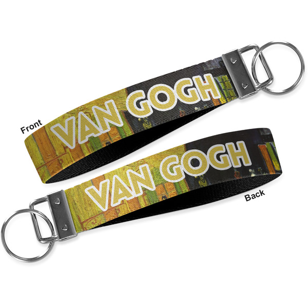 Cafe Terrace at Night (Van Gogh 1888) Key-chain - Metal and Nylon - Front and Back