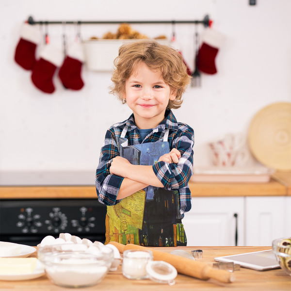 Cafe Terrace at Night (Van Gogh 1888) Kid's Aprons - Small - Lifestyle