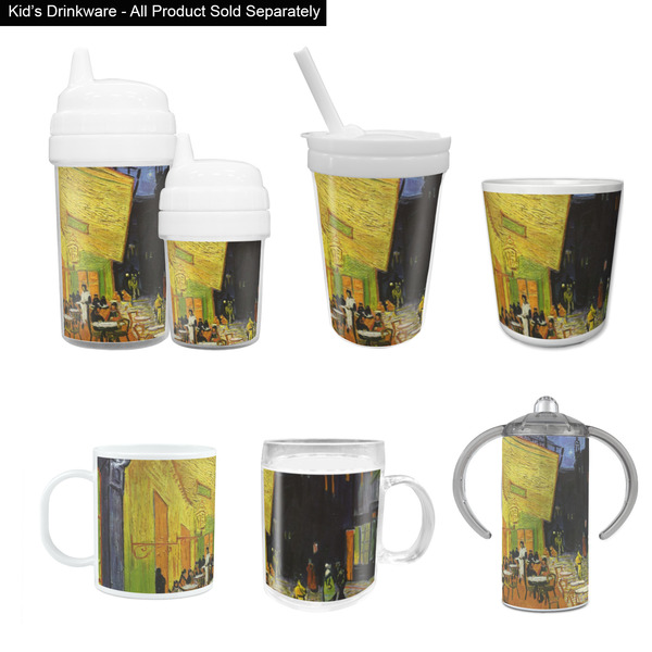 Cafe Terrace at Night (Van Gogh 1888) Kid's Drinkware - Customized & Personalized