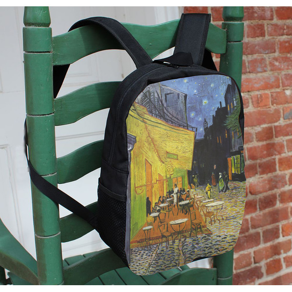 Cafe Terrace at Night (Van Gogh 1888) Kids Backpack - In Context
