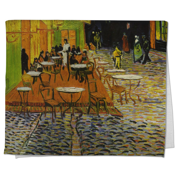 Custom Cafe Terrace at Night (Van Gogh 1888) Kitchen Towel - Poly Cotton