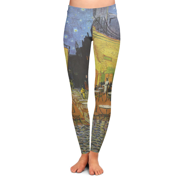 Custom Cafe Terrace at Night (Van Gogh 1888) Ladies Leggings - Large