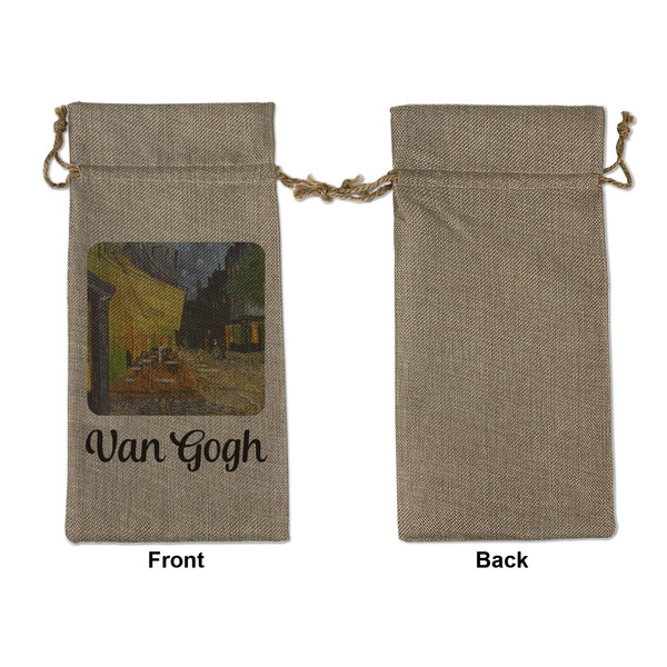 Cafe Terrace at Night (Van Gogh 1888) Large Burlap Gift Bags - Front Approval