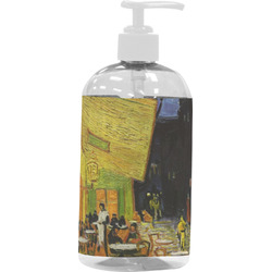 Cafe Terrace at Night (Van Gogh 1888) Plastic Soap / Lotion Dispenser (16 oz - Large - White)