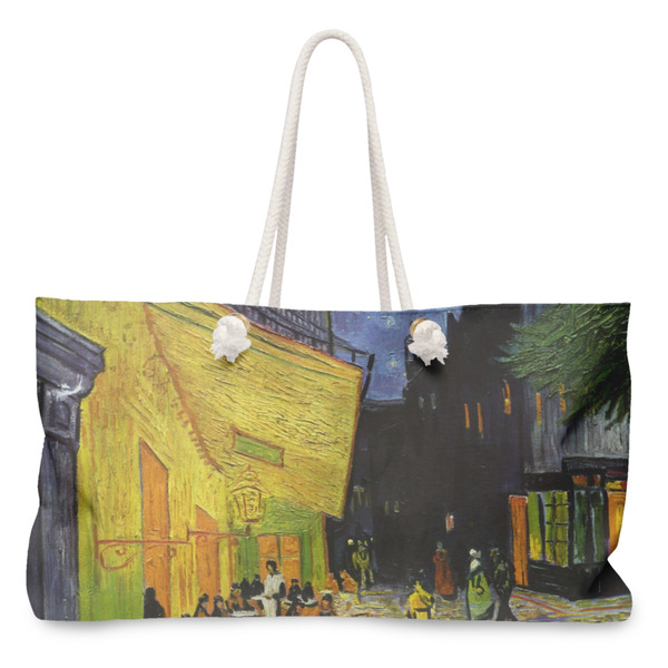 Custom Cafe Terrace at Night (Van Gogh 1888) Large Tote Bag with Rope Handles
