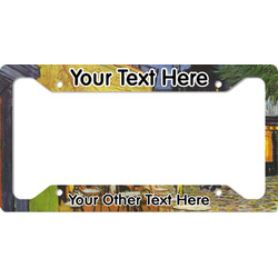 Cafe Terrace at Night (Van Gogh 1888) License Plate Frame