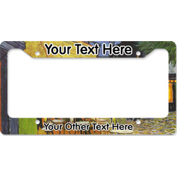 Cafe Terrace at Night (Van Gogh 1888) License Plate Frame - Style B