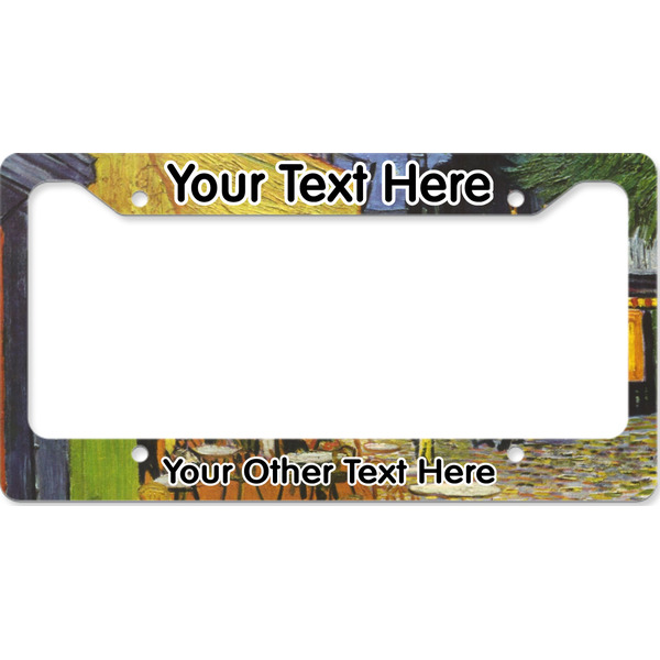 Custom Cafe Terrace at Night (Van Gogh 1888) License Plate Frame - Style B