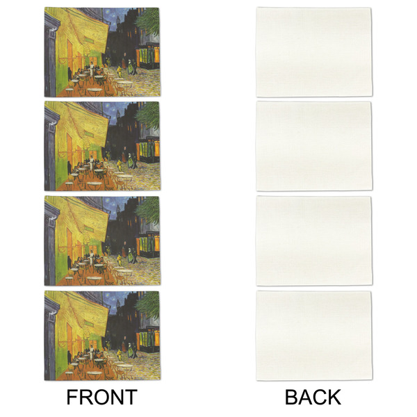 Cafe Terrace at Night (Van Gogh 1888) Linen Placemat - APPROVAL Set of 4 (single sided)