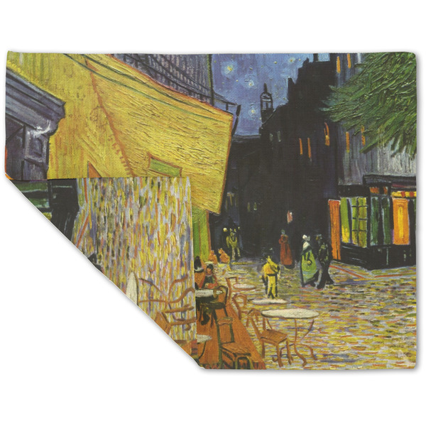 Custom Cafe Terrace at Night (Van Gogh 1888) Double-Sided Linen Placemat - Single