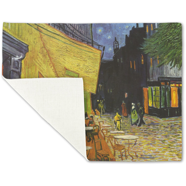 Cafe Terrace at Night (Van Gogh 1888) Linen Placemat - Folded Corner (single side)
