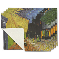 Cafe Terrace at Night (Van Gogh 1888) Single-Sided Linen Placemat - Set of 4