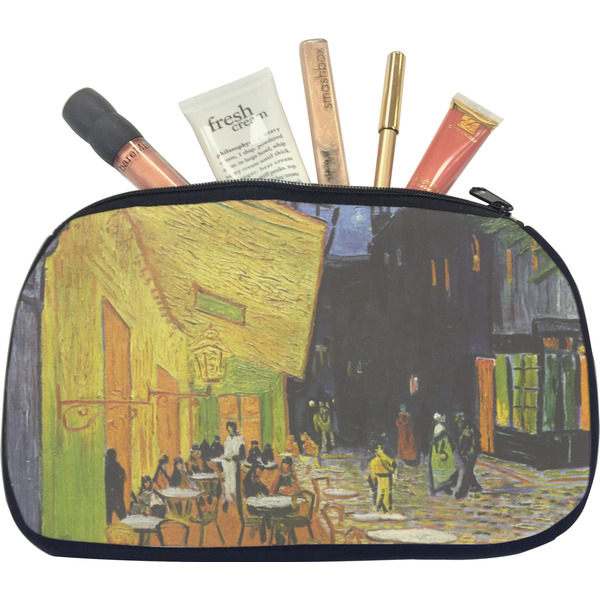 Custom Cafe Terrace at Night (Van Gogh 1888) Makeup / Cosmetic Bag - Medium