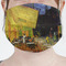Cafe Terrace at Night (Van Gogh 1888) Mask - Pleated (new) Front View on Girl