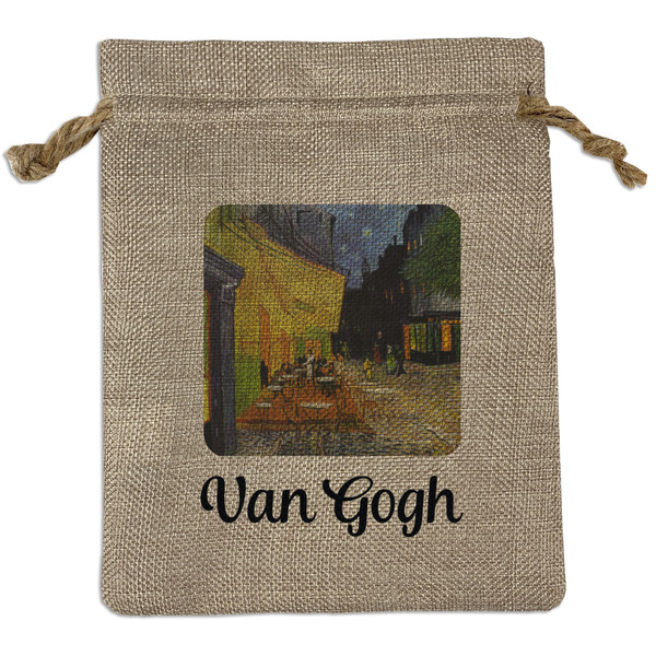 Custom Cafe Terrace at Night (Van Gogh 1888) Burlap Gift Bag