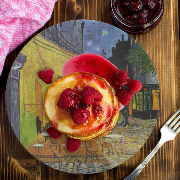 Cafe Terrace at Night (Van Gogh 1888) Melamine Plate 8 inches - LIFESTYLE