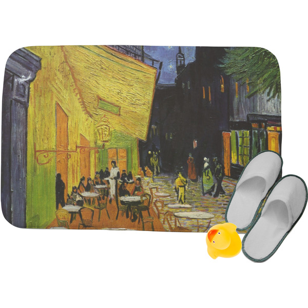 Custom Cafe Terrace at Night (Van Gogh 1888) Memory Foam Bath Mat - 24"x17"