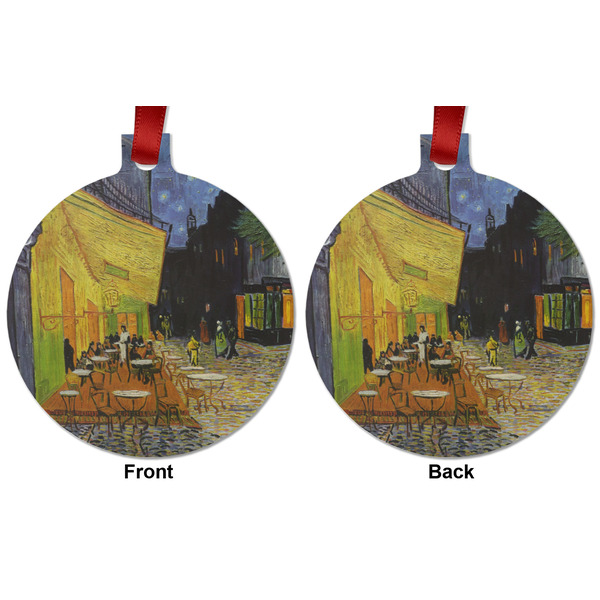 Cafe Terrace at Night (Van Gogh 1888) Metal Ball Ornament - Front and Back