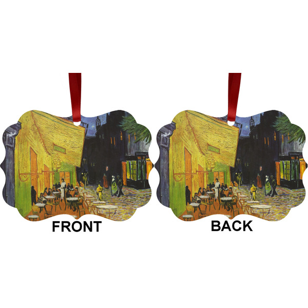Cafe Terrace at Night (Van Gogh 1888) Metal Benilux Ornament - Front and Back (APPROVAL)