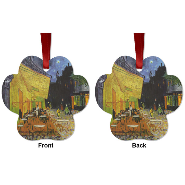 Cafe Terrace at Night (Van Gogh 1888) Metal Paw Ornament - Front and Back