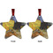 Cafe Terrace at Night (Van Gogh 1888) Metal Star Ornament - Front and Back