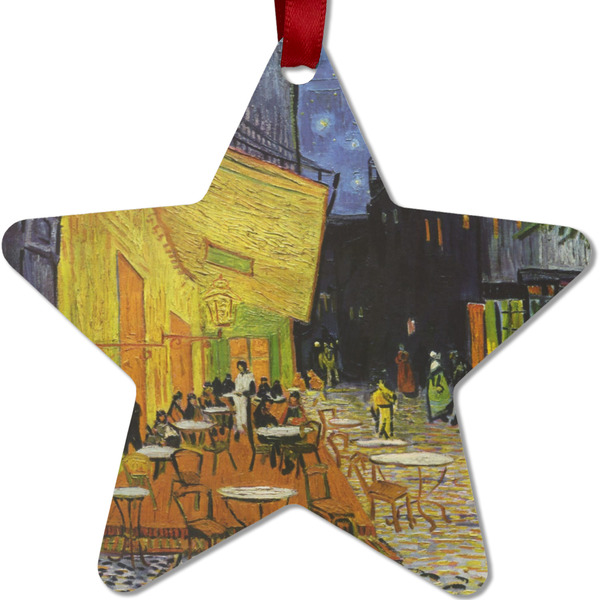 Custom Cafe Terrace at Night (Van Gogh 1888) Metal Star Ornament - Double Sided
