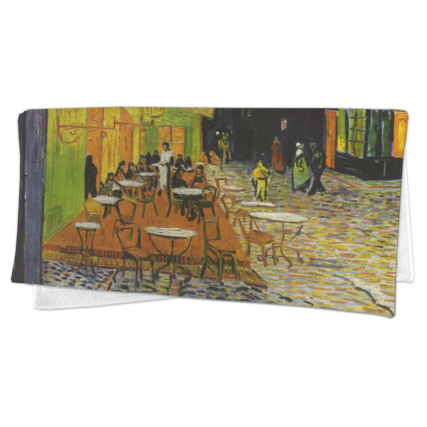 Cafe Terrace at Night (Van Gogh 1888) Microfiber Dish Rag - FOLDED (half)