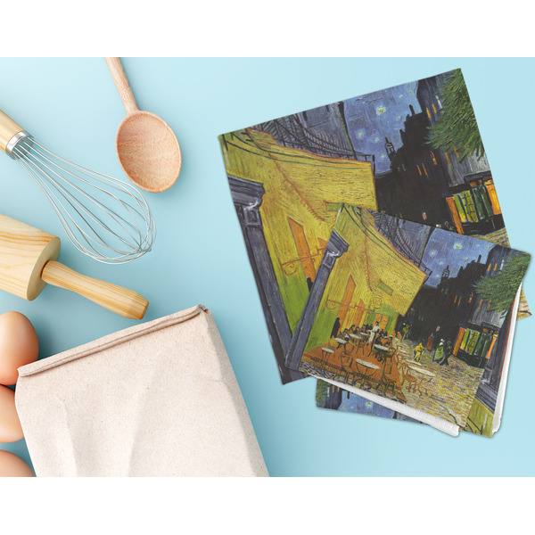 Cafe Terrace at Night (Van Gogh 1888) Microfiber Dish Rag - LIFESTYLE