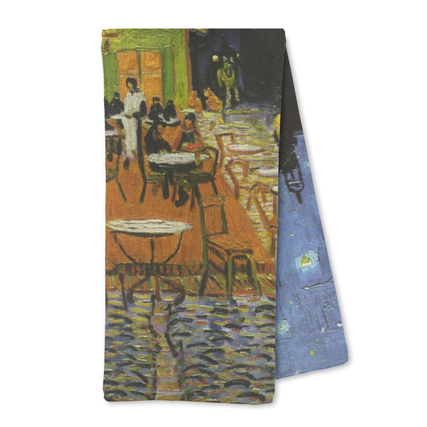 Custom Cafe Terrace at Night (Van Gogh 1888) Kitchen Towel - Microfiber