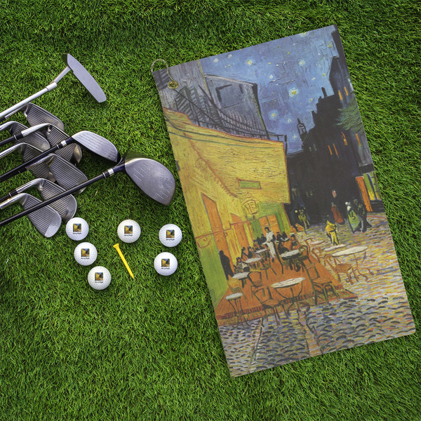 Cafe Terrace at Night (Van Gogh 1888) Microfiber Golf Towels - LIFESTYLE