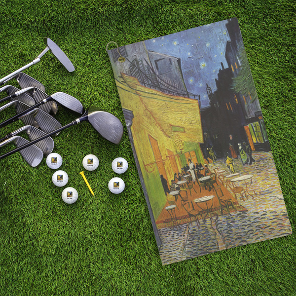 Cafe Terrace at Night (Van Gogh 1888) Microfiber Golf Towels - LIFESTYLE