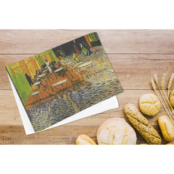 Cafe Terrace at Night (Van Gogh 1888) Microfiber Kitchen Towel - LIFESTYLE